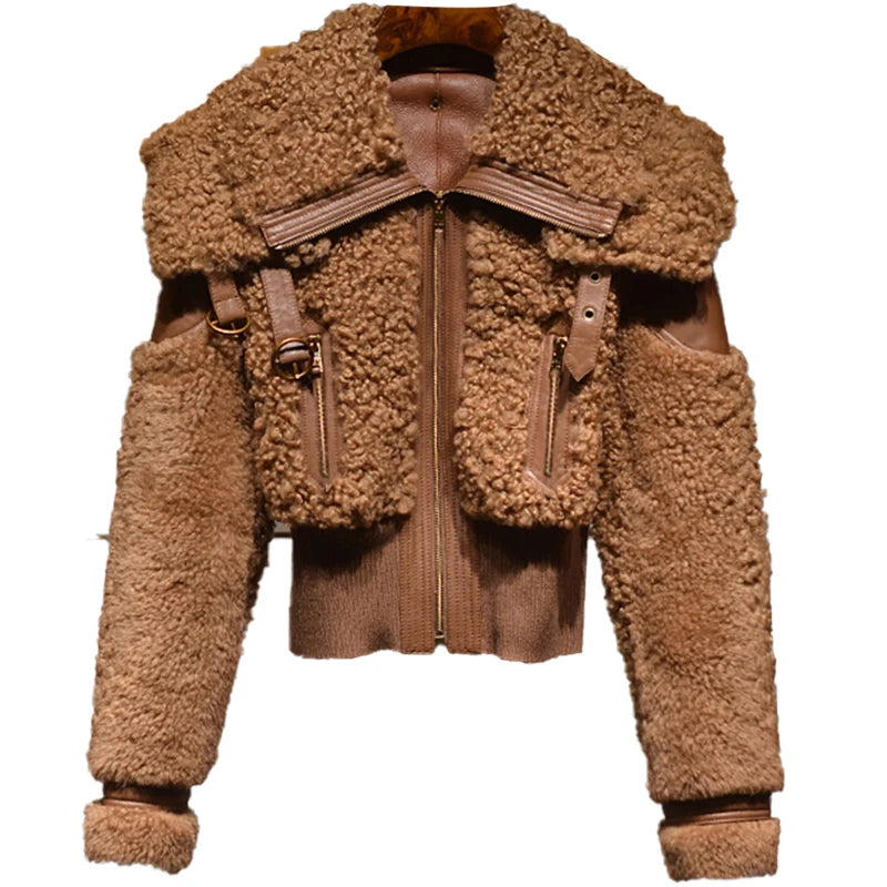 Lautaro Winter Warm Thick Patchwork Faux Fur Coat