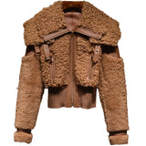 Lautaro Winter Warm Thick Patchwork Faux Fur Coat