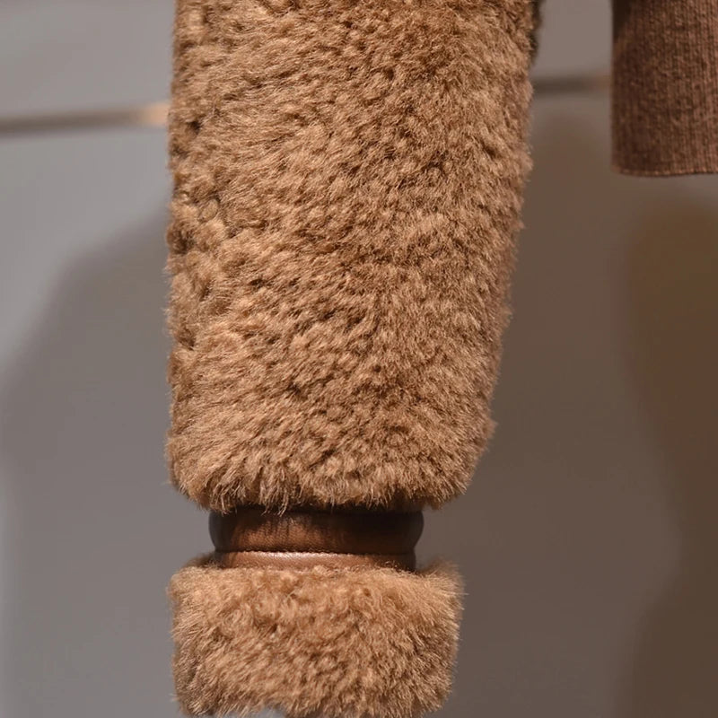 Lautaro Winter Warm Thick Patchwork Faux Fur Coat