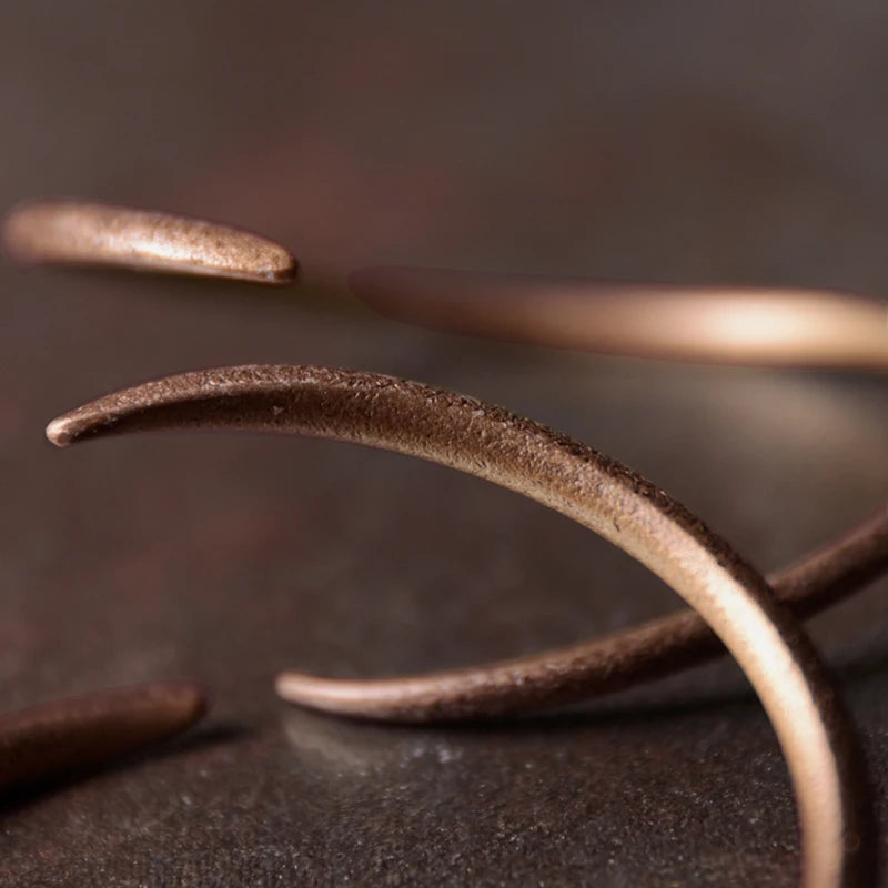 Hand Forged Cuff Solid Copper Bracelet Rustic