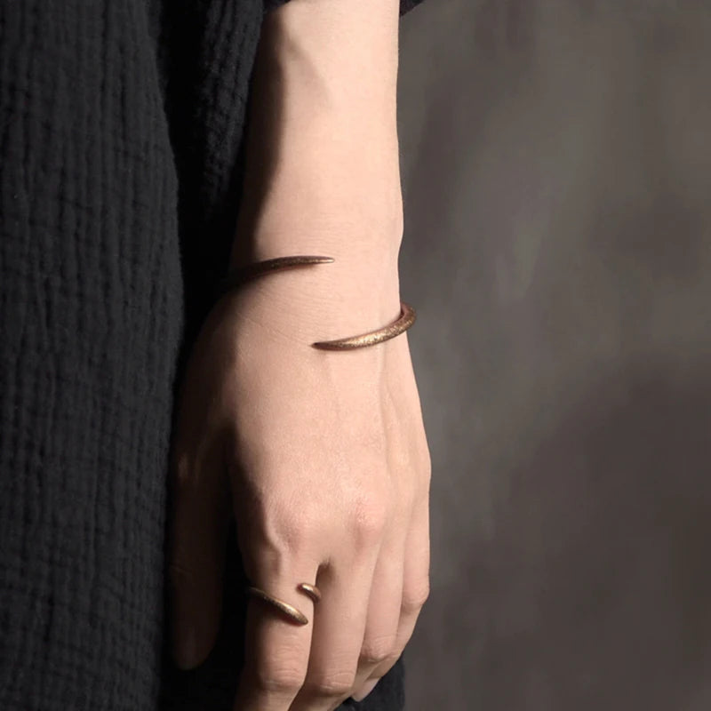 Hand Forged Cuff Solid Copper Bracelet Rustic