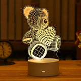 Valentines Day Gift 3D Love Lamp Acrylic Bear Rose