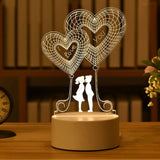 Valentines Day Gift 3D Love Lamp Acrylic Bear Rose