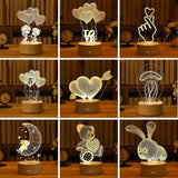 Valentines Day Gift 3D Love Lamp Acrylic Bear Rose