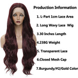 SOKU Burgundy Synthetic Lace Front Wig For Women